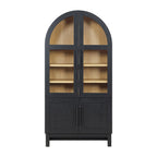  Juliet Kitchen Rounded Arch Cabinet, Rich Black