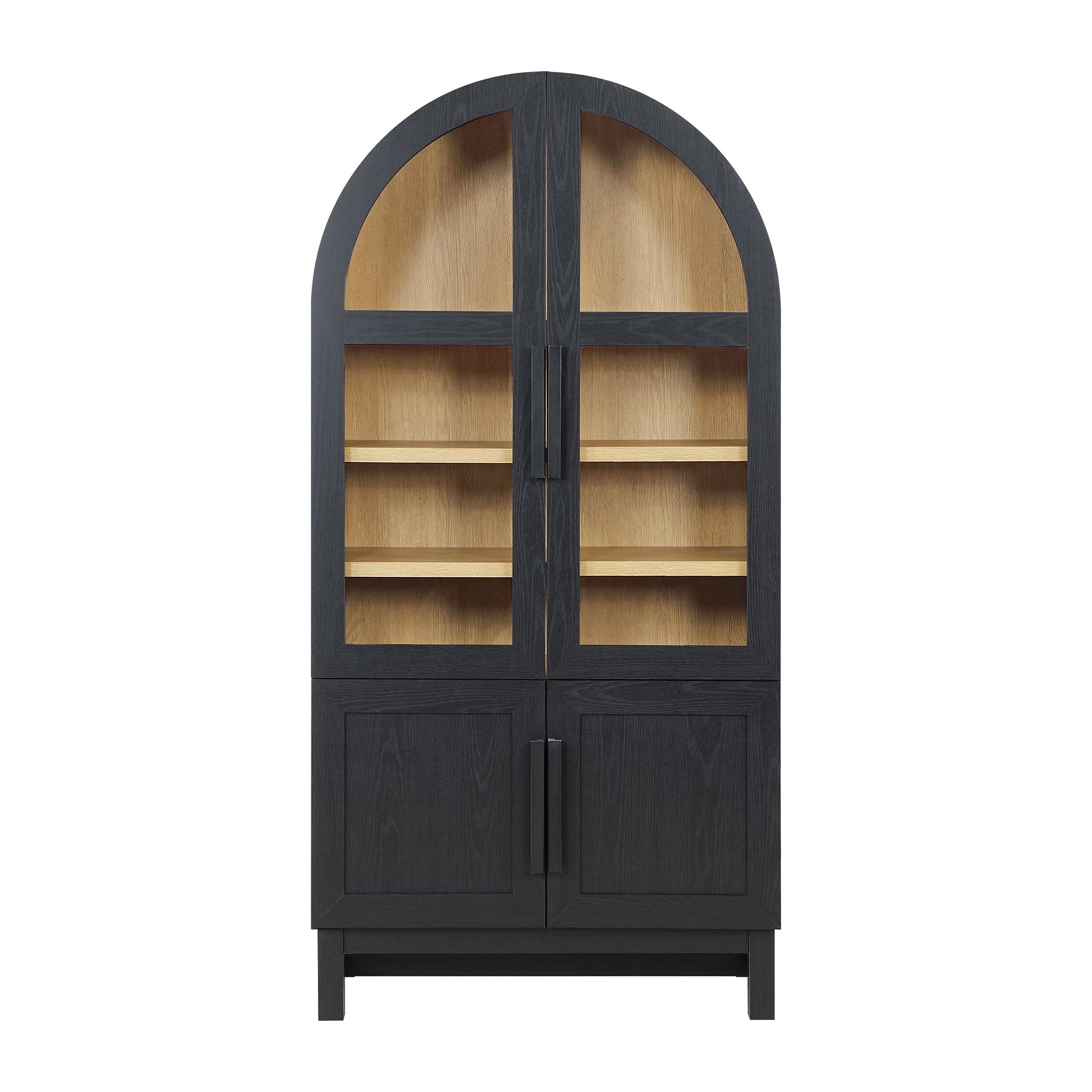  Juliet Kitchen Rounded Arch Cabinet, Rich Black