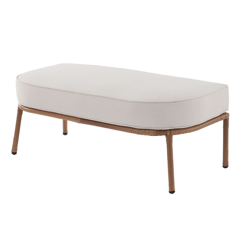  Willow Sage All-Weather Wicker Outdoor Loveseat and Ottoman Set, Beige