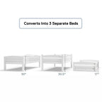  Tristan Kids' Convertible Triple Bunk Bed, Twin Over Twin Over Twin, White