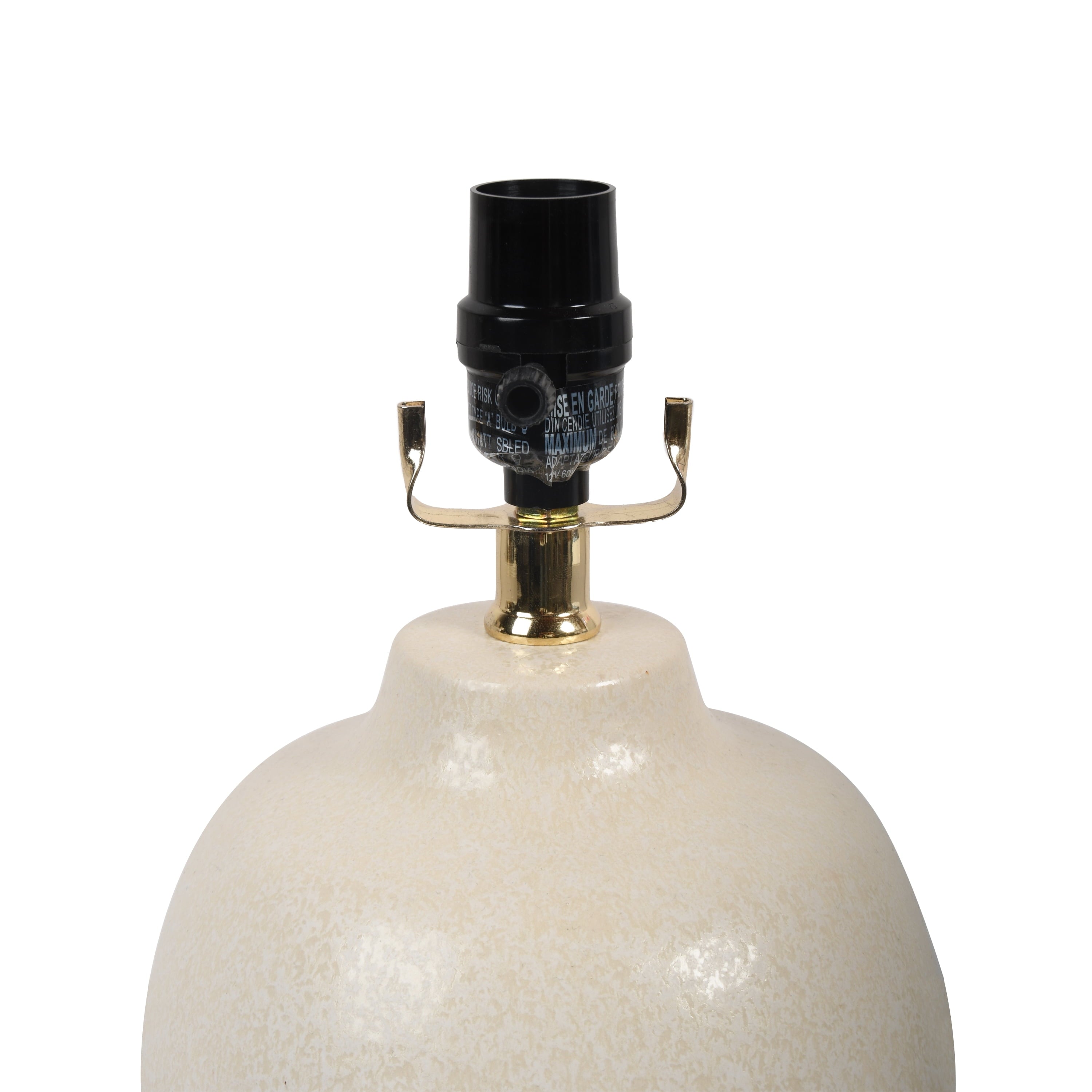  Cream Ceramic Table Lamp with Rattan Shade, 18 Inches