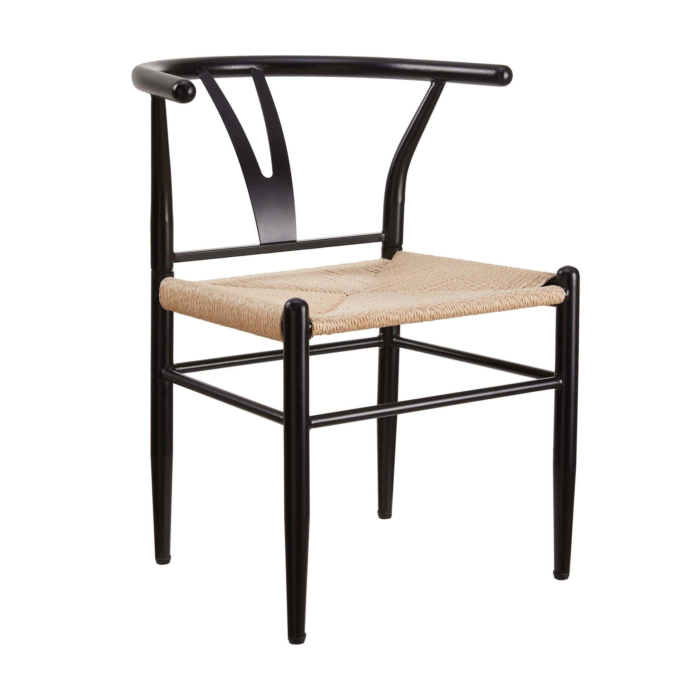  Springwood Wishbone Chair 2 Pack, Metal Base Black Finish