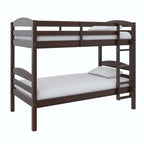  Leighton Solid Wood Twin-over-Twin Convertible Bunk Bed, Mocha