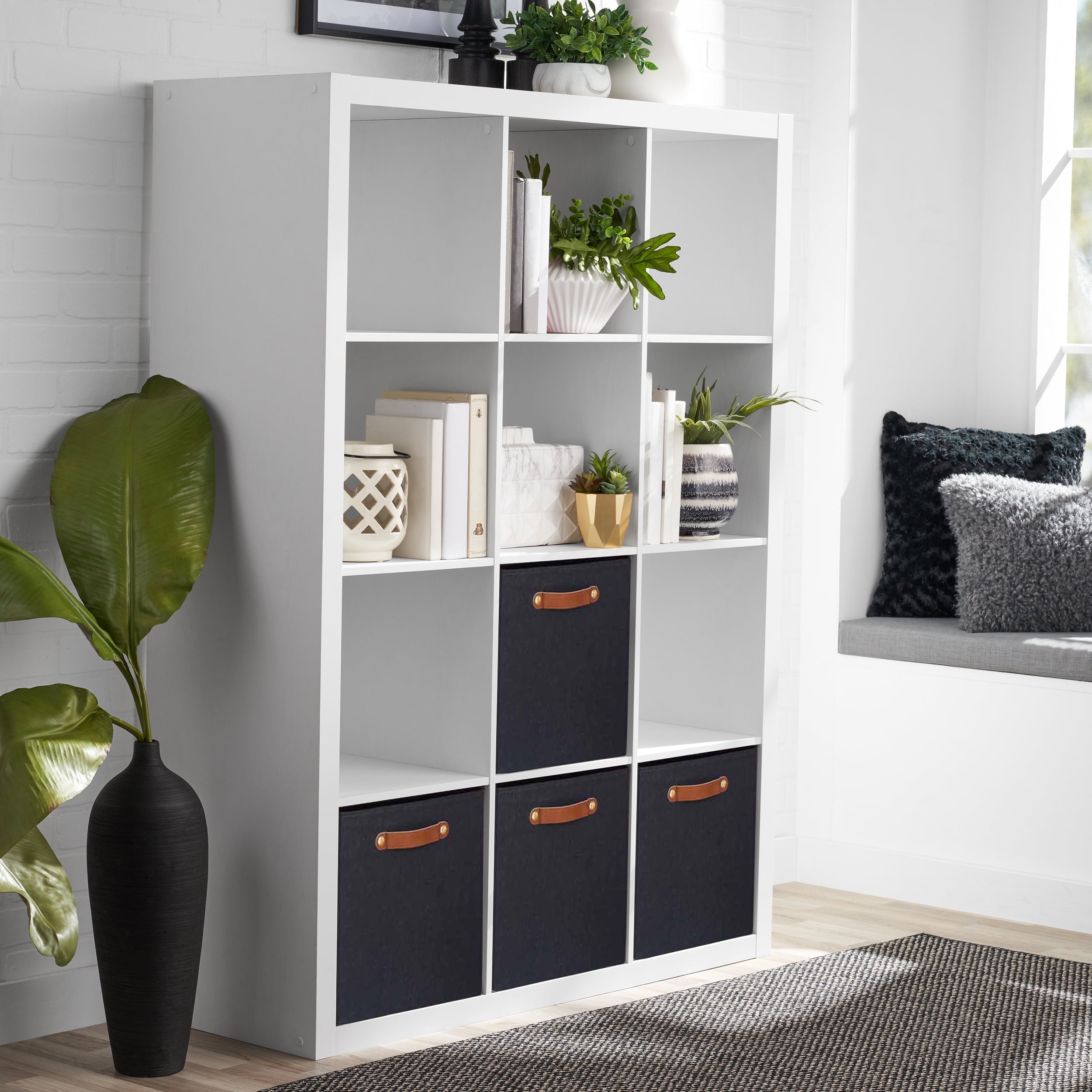  12 Cube Storage Organizer, White Texture
