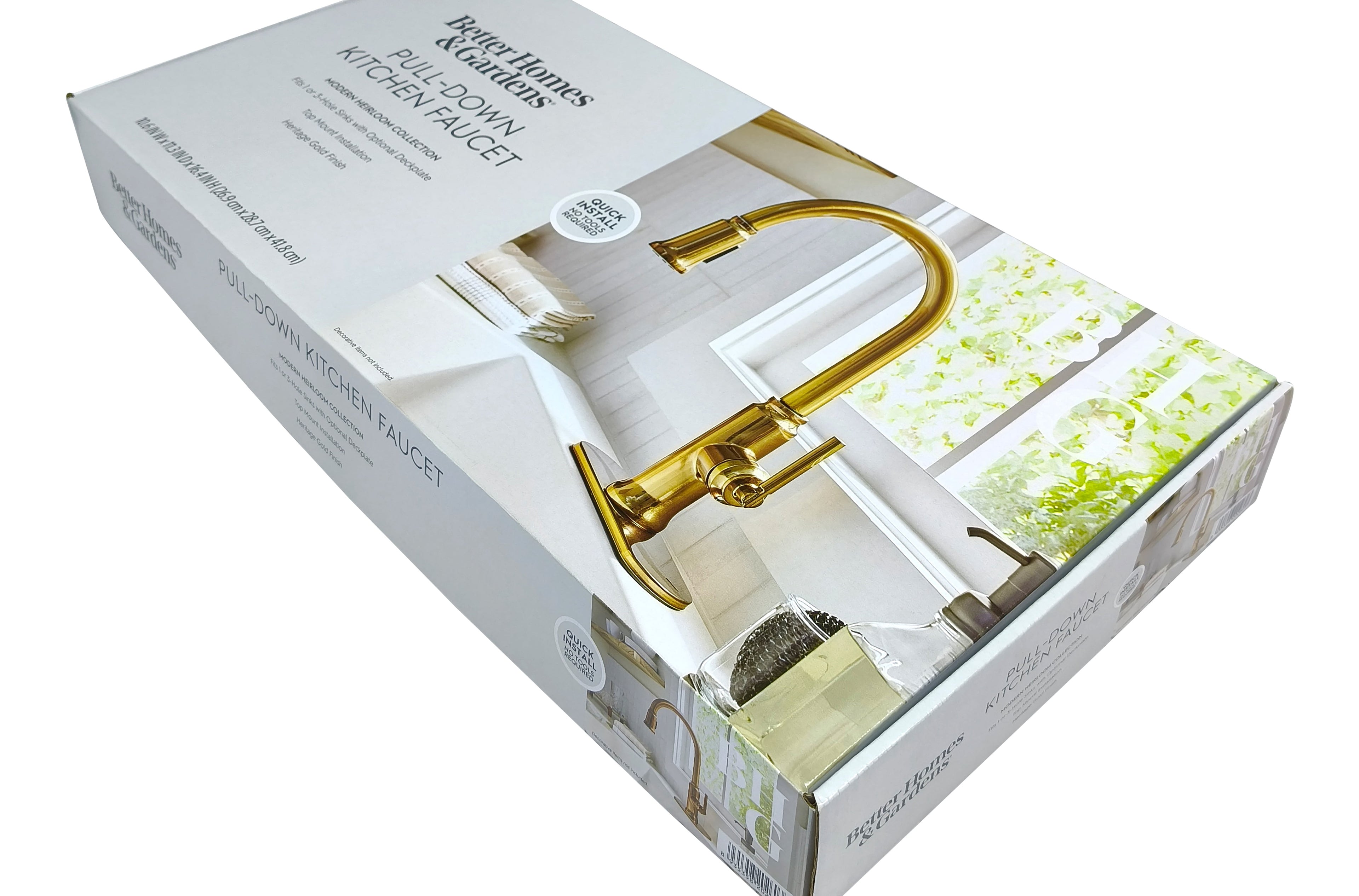  Modern Heirloom Pull Down Kitchen Faucet, Heritage Gold