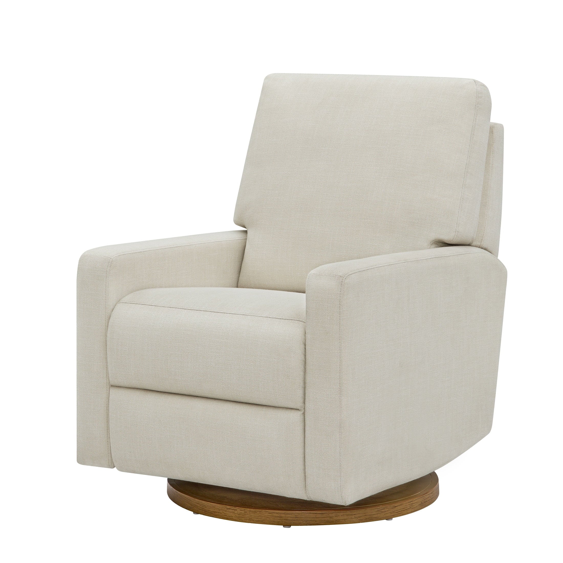  Modern Farmhouse Swivel Glider Recliner, Cream Linen