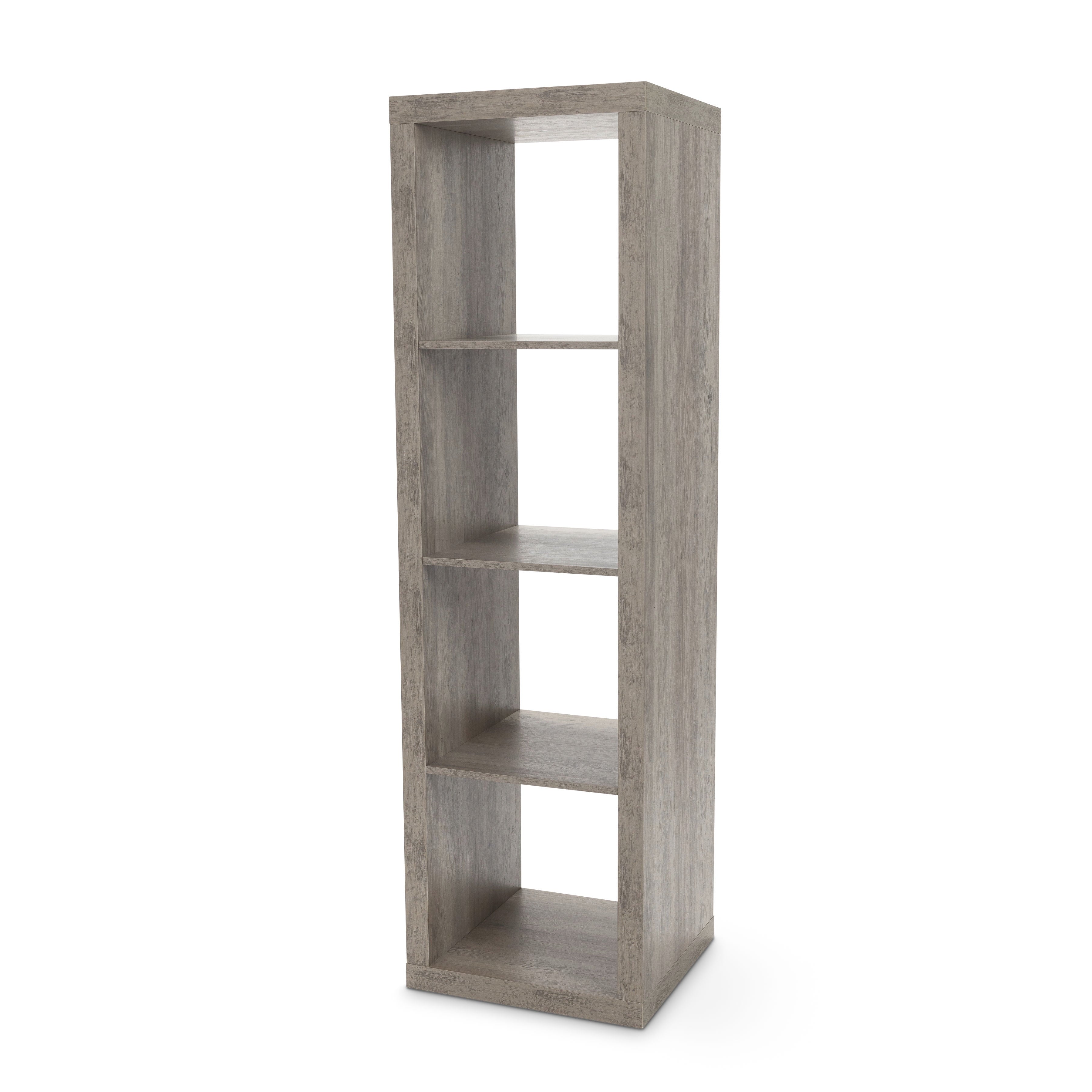  4 Cube Vertical Storage Organizer, Rustic Gray