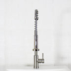  Elmont Single Handle Pull-Down Kitchen Faucet with Spring Neck, Satin Nickel