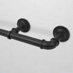  1" Wrought Iron Finish Industrial Pipe Single Curtain Rod 32-120"