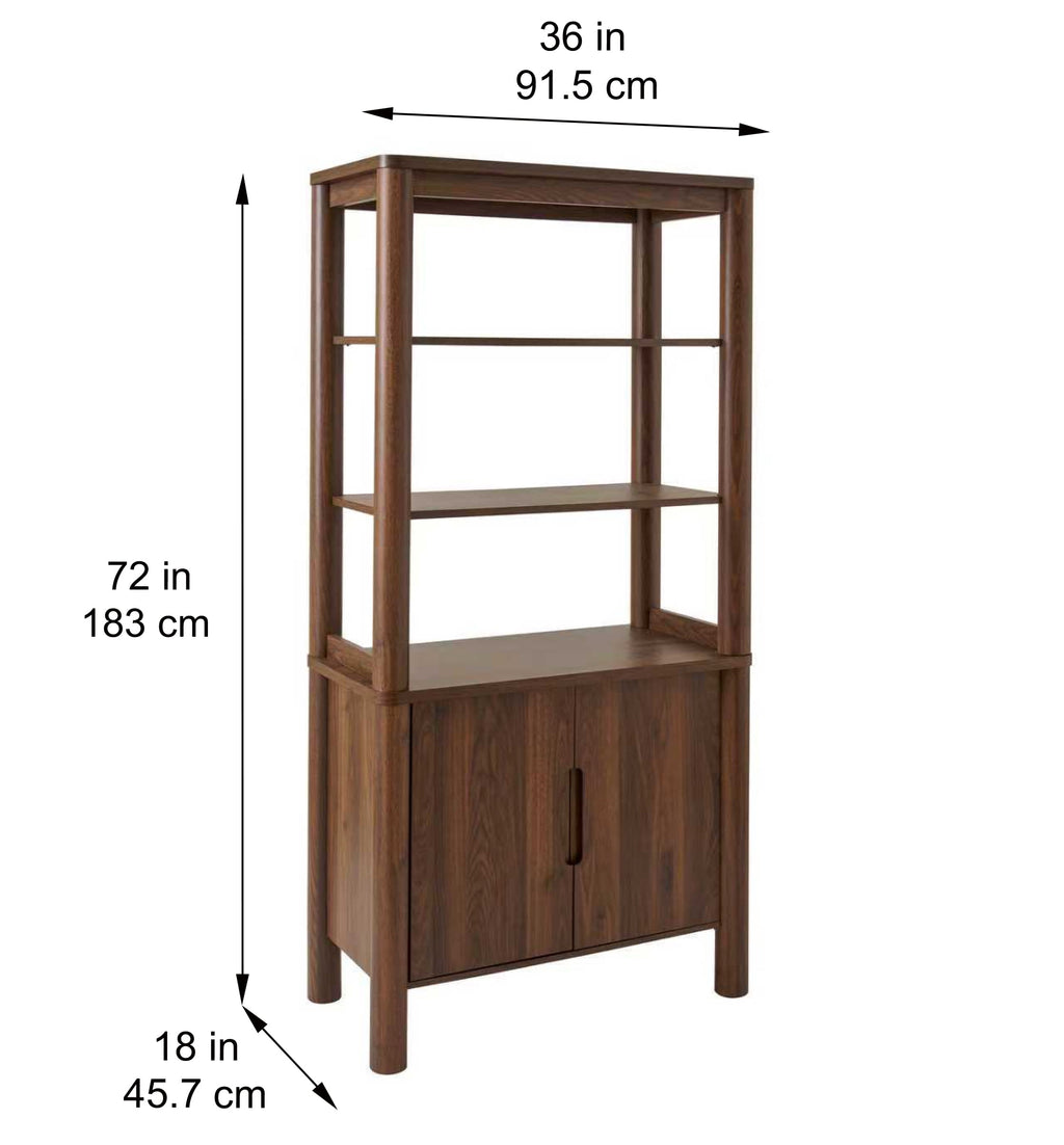  Adlin Bookcase, Walnut Finish