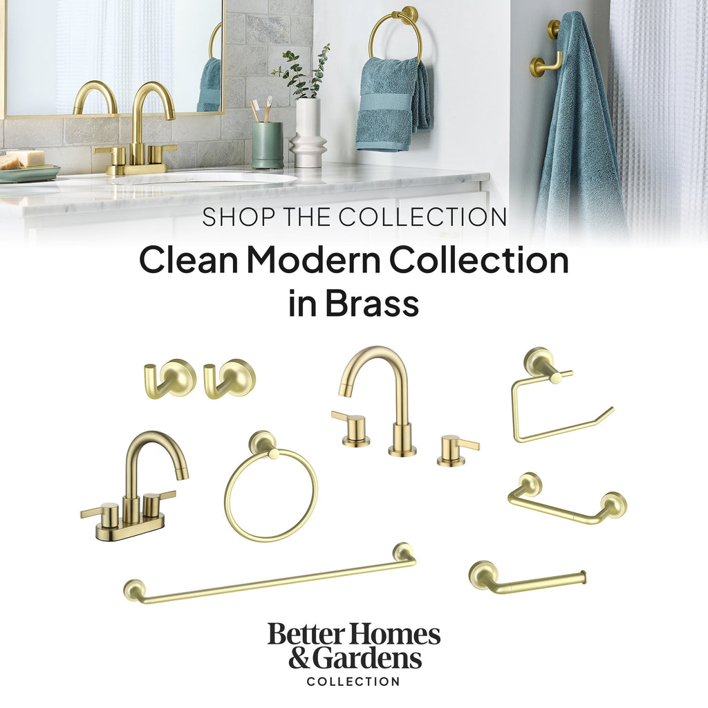  Clean Modern 8" Widespread Brushed Brass Bathroom Faucet with High-Arc Spout