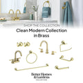  Clean Modern 8" Widespread Brushed Brass Bathroom Faucet with High-Arc Spout