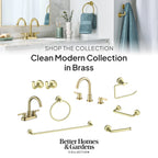  Clean Modern 8" Widespread Brushed Brass Bathroom Faucet with High-Arc Spout