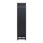  Juliet Narrow Arch Bookcase, Rich Black and Light Honey
