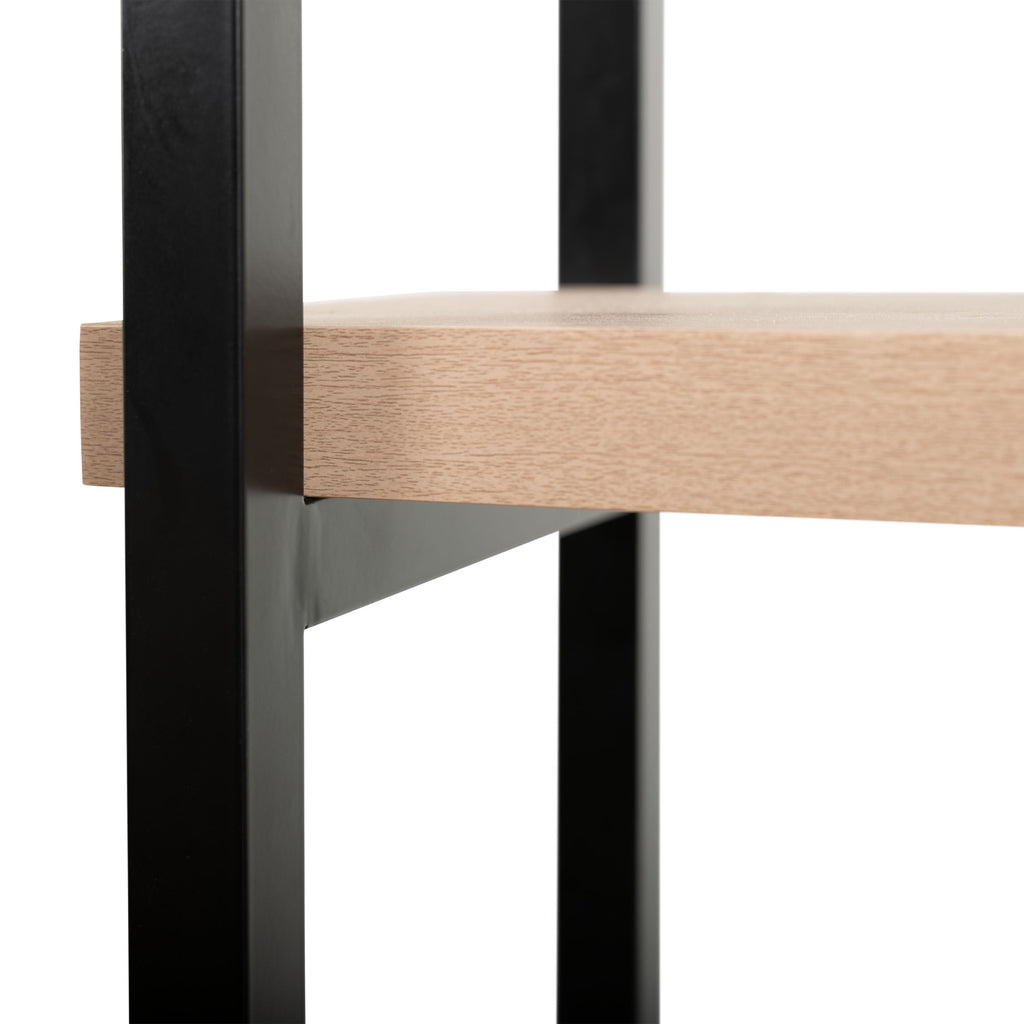  Jace 3-Shelf over-the-Toilet Storage Shelf with Black Frame and Oak Shelves