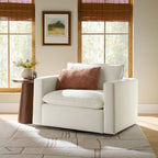  Weston Cloud Swivel Accent Chair, White