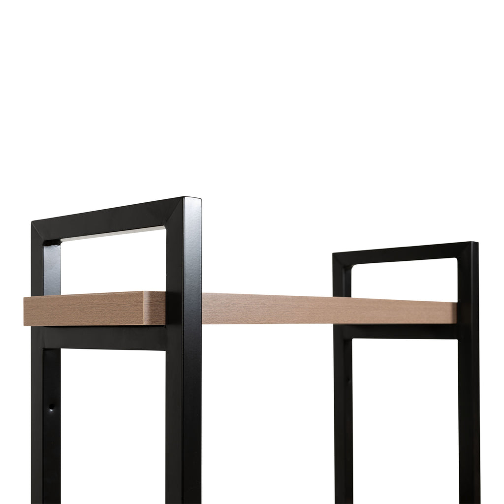  Jace 3-Shelf over-the-Toilet Storage Shelf with Black Frame and Oak Shelves